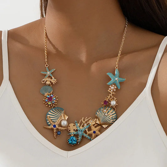 Ocean Elegance™ – Shell & Pearl Necklace